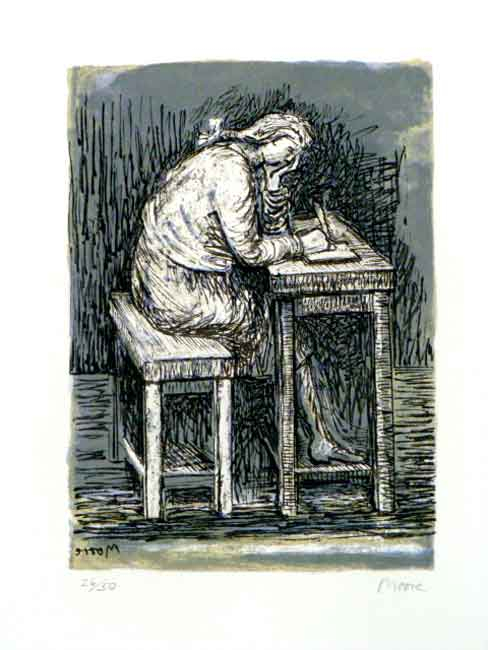 Girl Seated at Desk VII